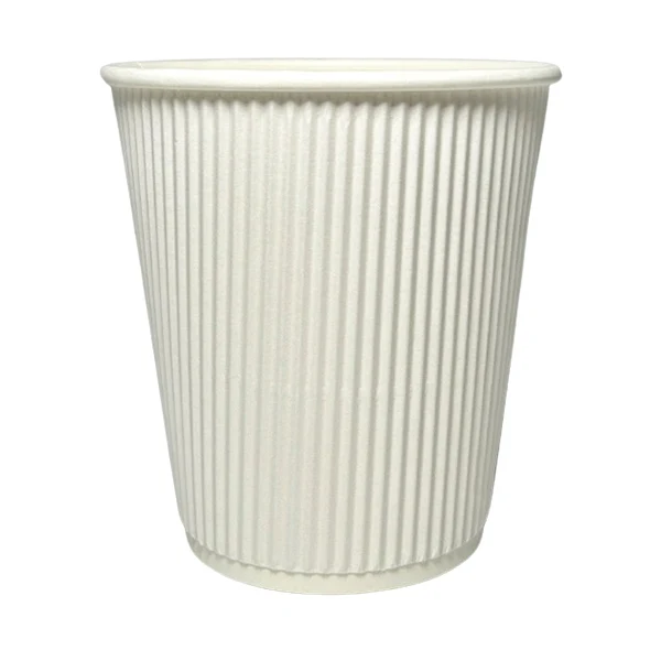 Maher Products - 8oz Squat White Ripple Wall Cup 25 PK