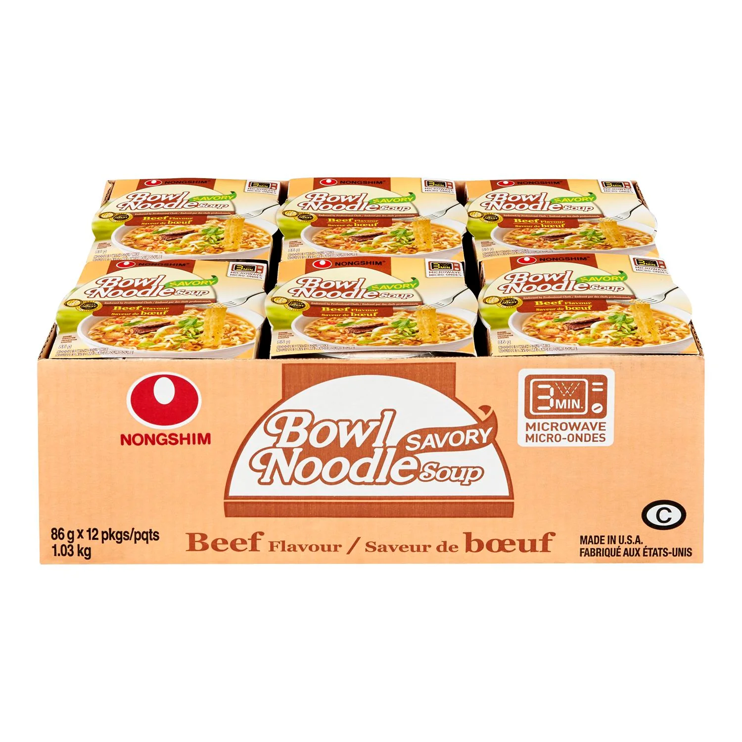 Nongshim - Bowl Noodle Soup Beef 12x86 GR