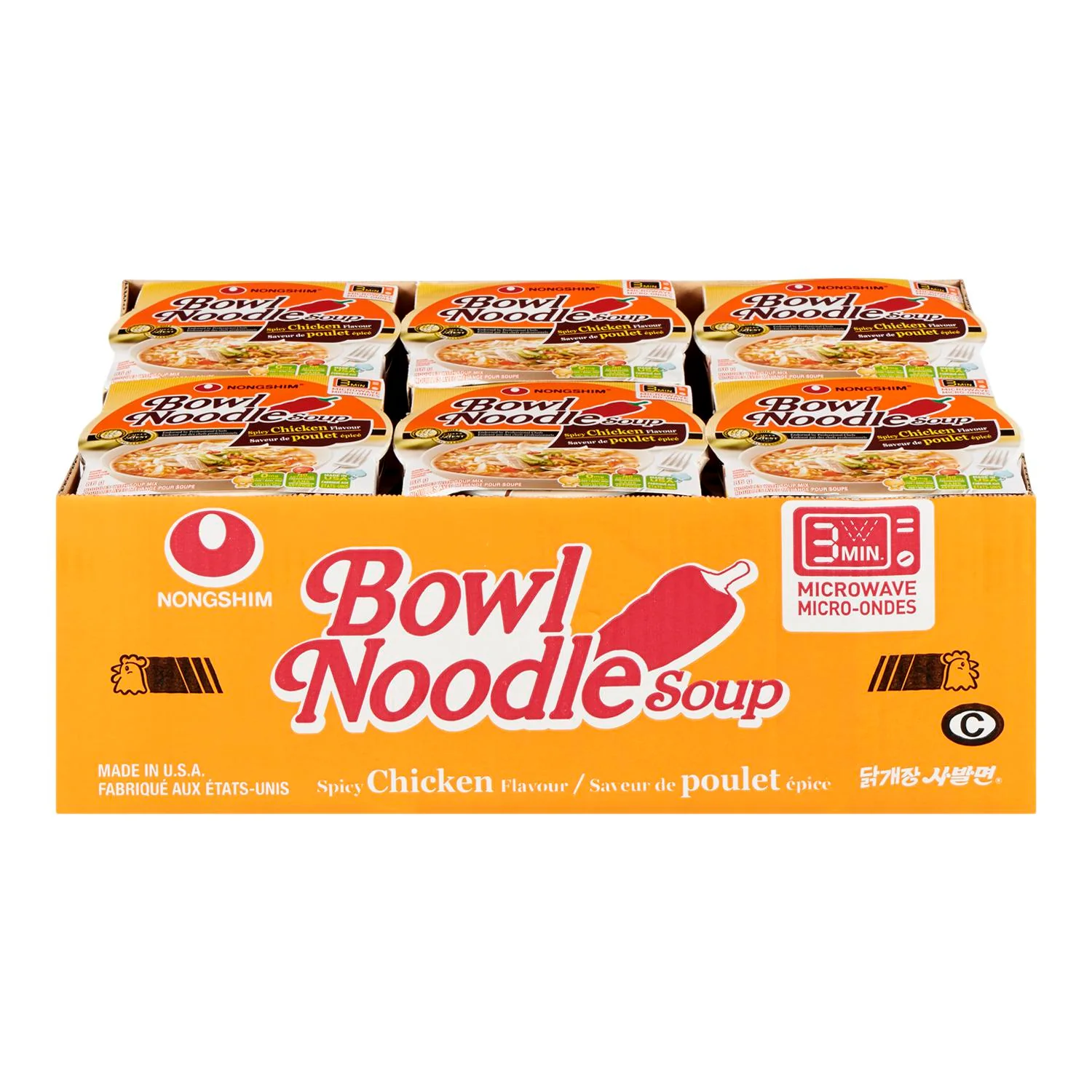 Nongshim - Bowl Noodle Soup Chicken Spicy 12x86GR