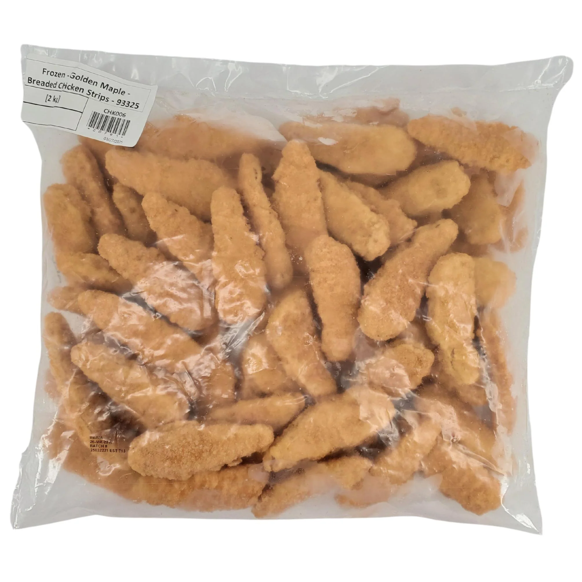 Frozen - Golden Maple - Breaded Chicken Strips - 93325 — Case (2 x 2 KG)