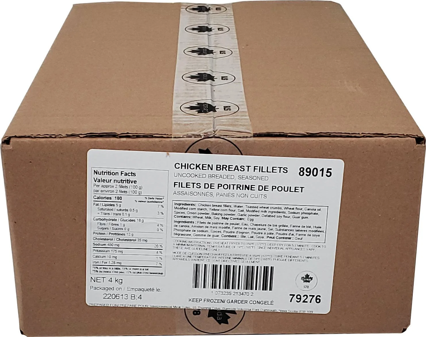 Canada Poultry - Premium Breaded Chicken Fingers — Case (2 x 2 KG)