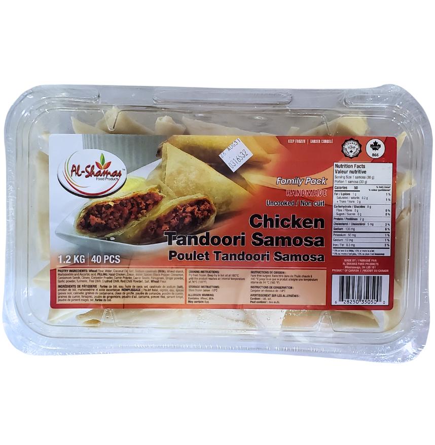 Frozen - Al-Shamas - Cooked - Tandoori Chicken Samosas - Halal — Case (6 x 1.2 KG)