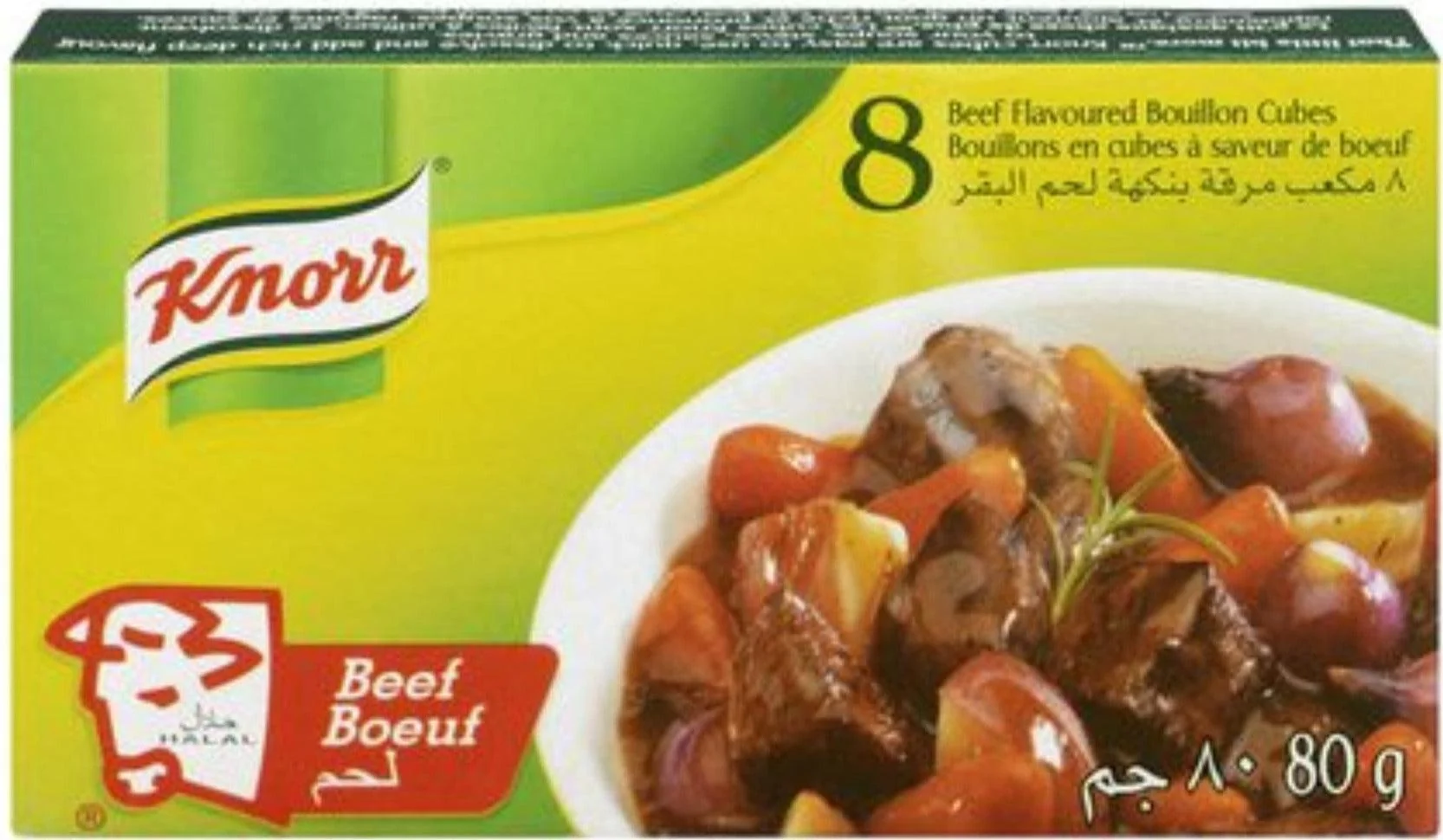 Knorr - Bouillon Cubes - Beef - Halal — Case (12 x 80 G)