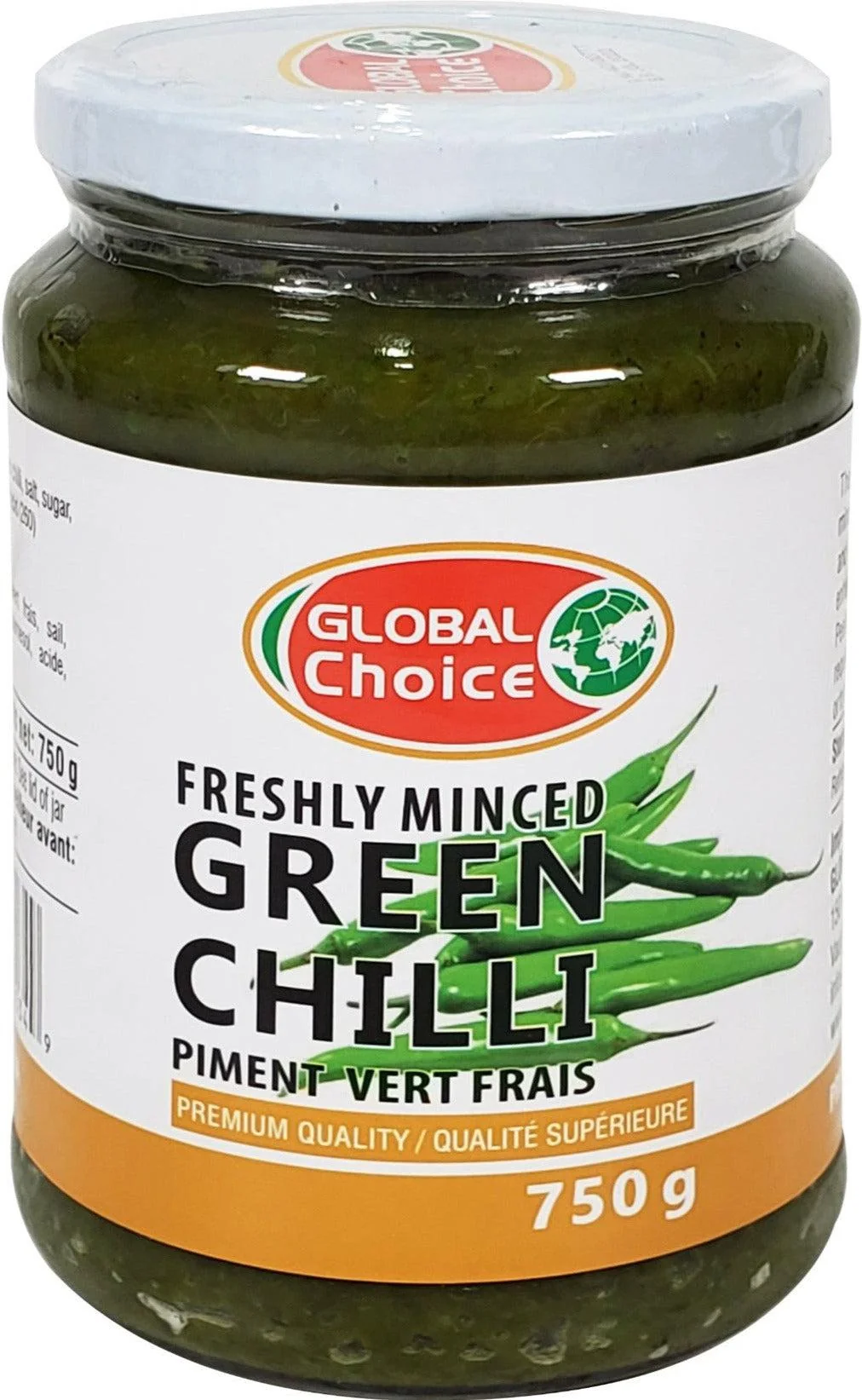 Global Choice - Green Chilli - Minced — Case (12 x 750 G)