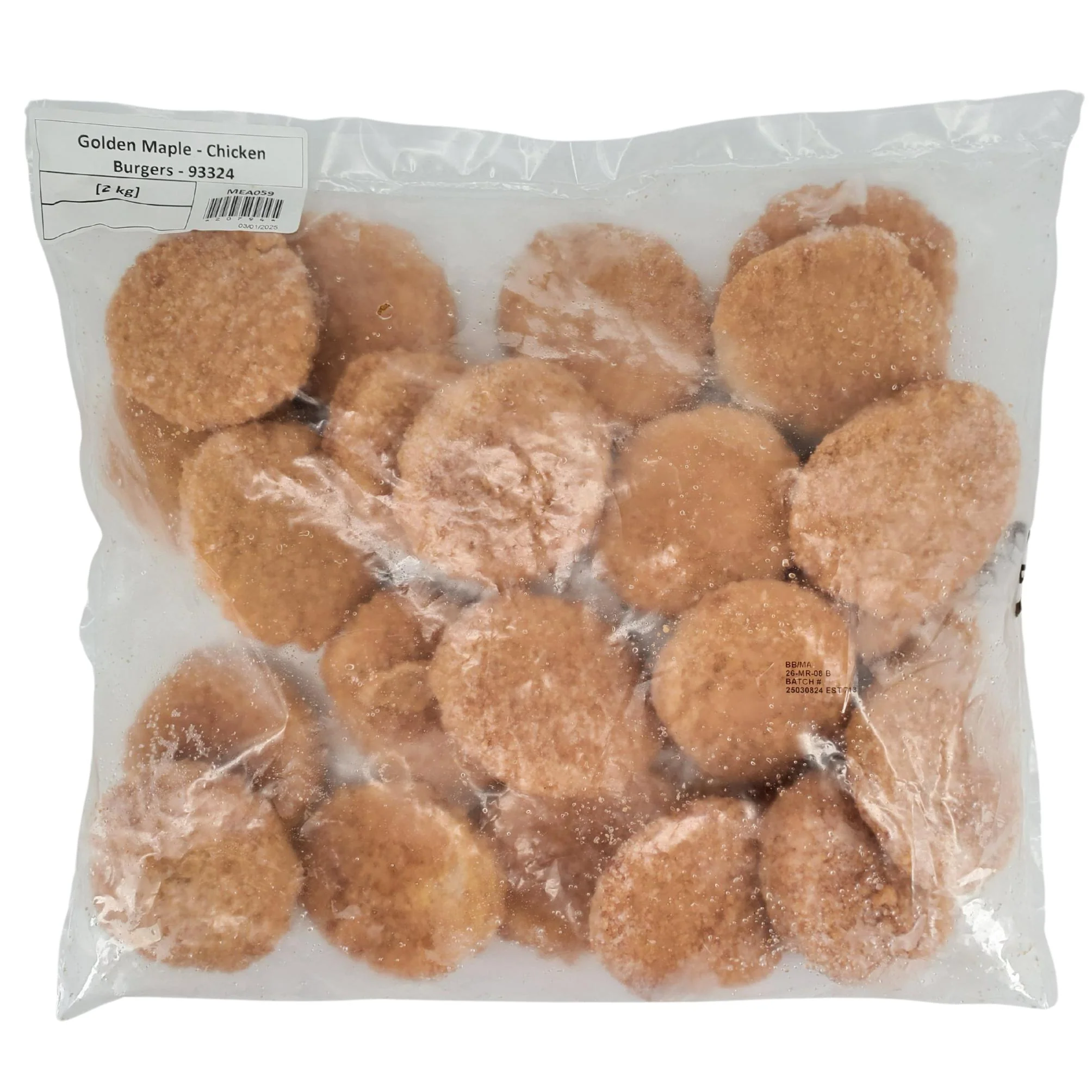 Frozen - Golden Maple - Breaded Chicken Burgers - 93324 — Each (2 KG)