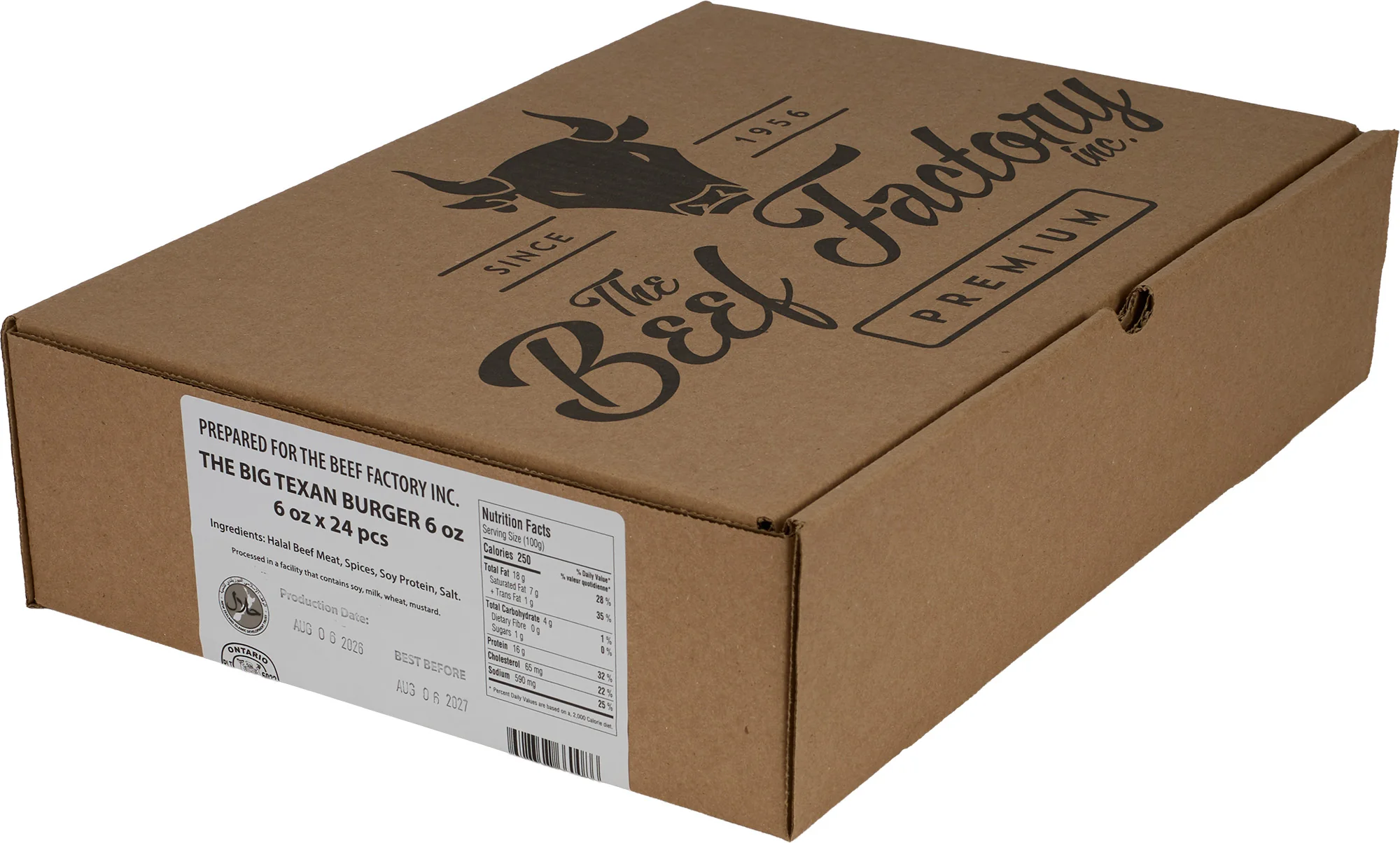 Beef Factory - 6oz - All Beef Burgers - Halal — Case (26 CT)