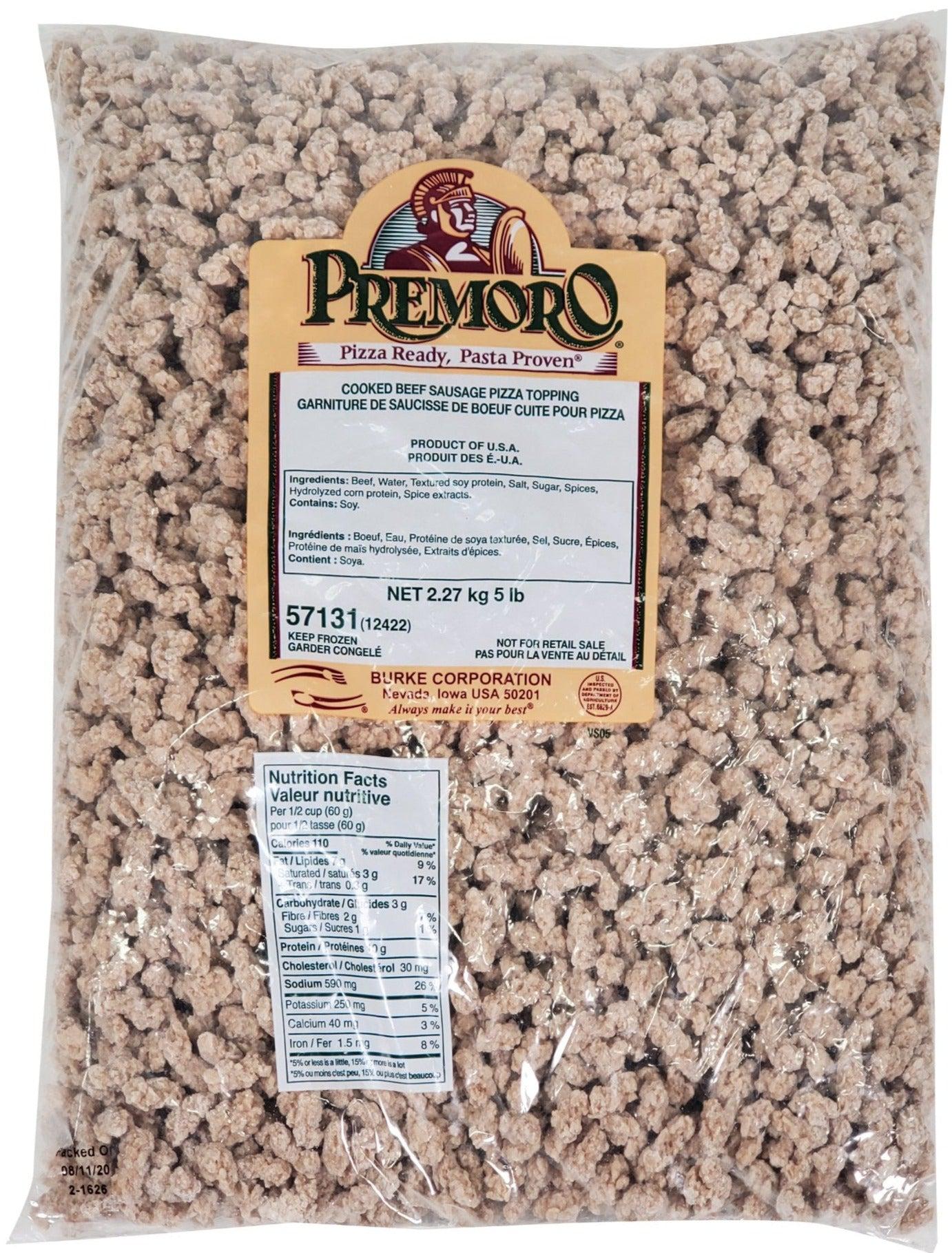 Premoro - Beef Pizza Topping - 12422-57131 — Case (2 x 5 LB)