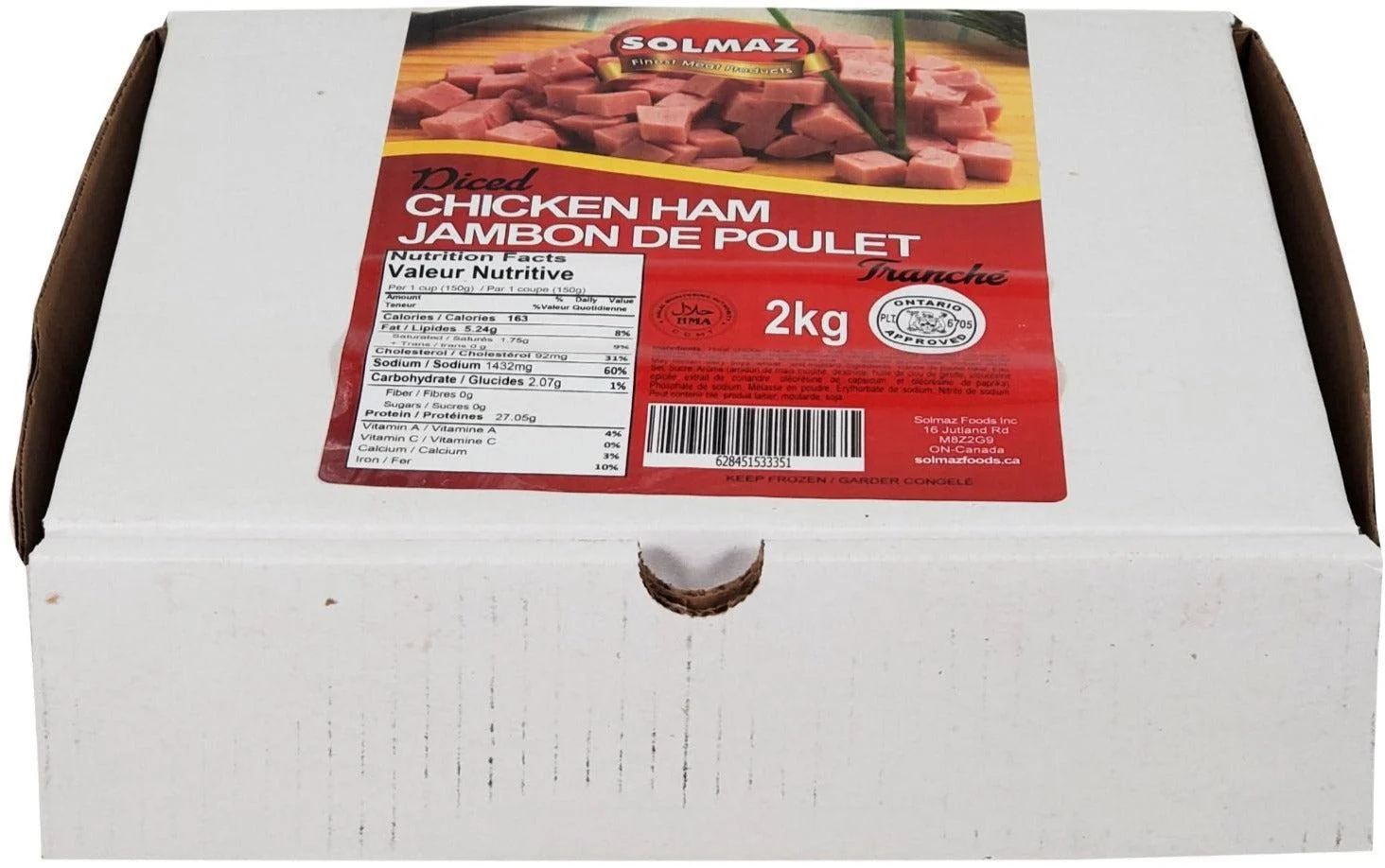 Frozen - Solmaz - Diced Chicken Ham - Halal