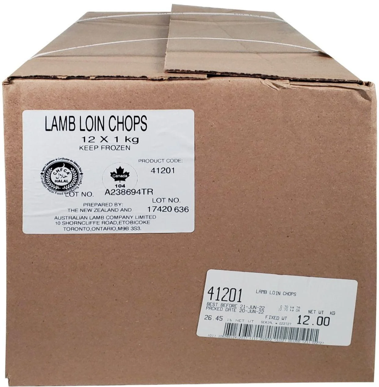 Frozen - New Zealand Lamb - Loin Chop Ends - Halal — Case (12 x 1 KG)