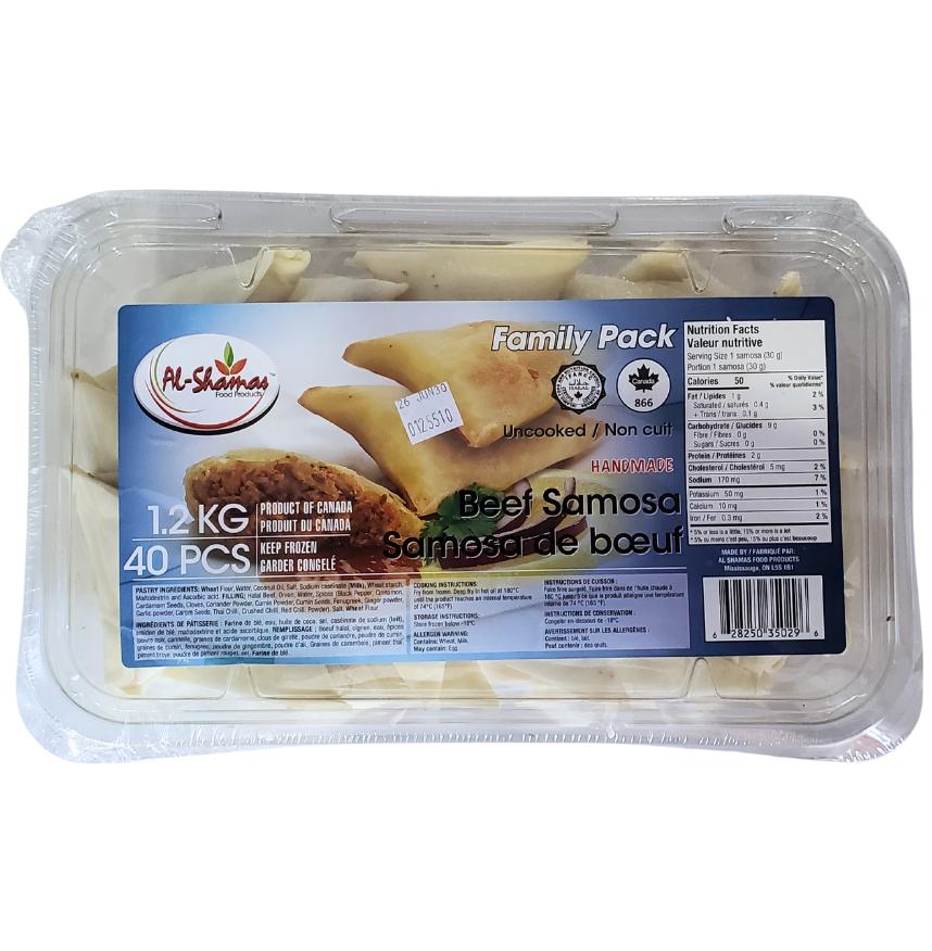 Frozen - Al-Shamas - Beef Samosas - Halal — Case (6 x 1.2 KG)