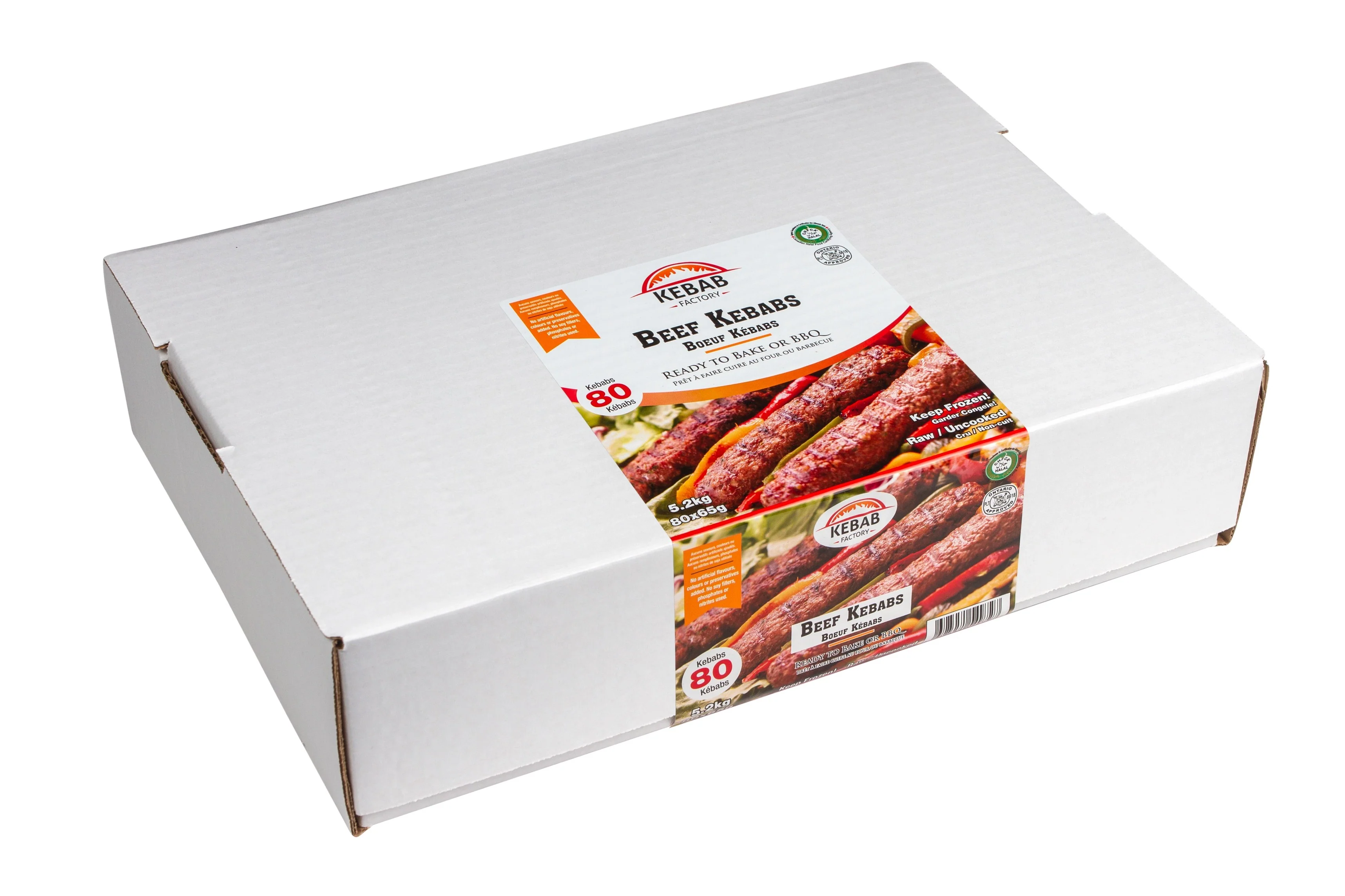 Kebab Factory - Beef Kebabs - Ready to Cook - Frozen — Case (12 x 65 G)