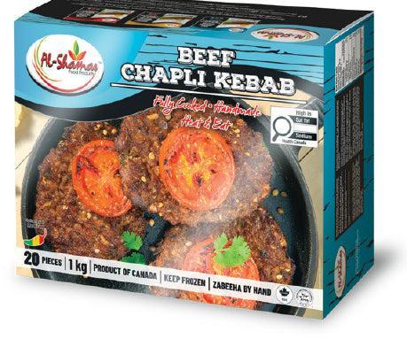 Frozen - Al-Shamas - Cooked - Beef Chapli - Halal — Case (2 x 1 KG)