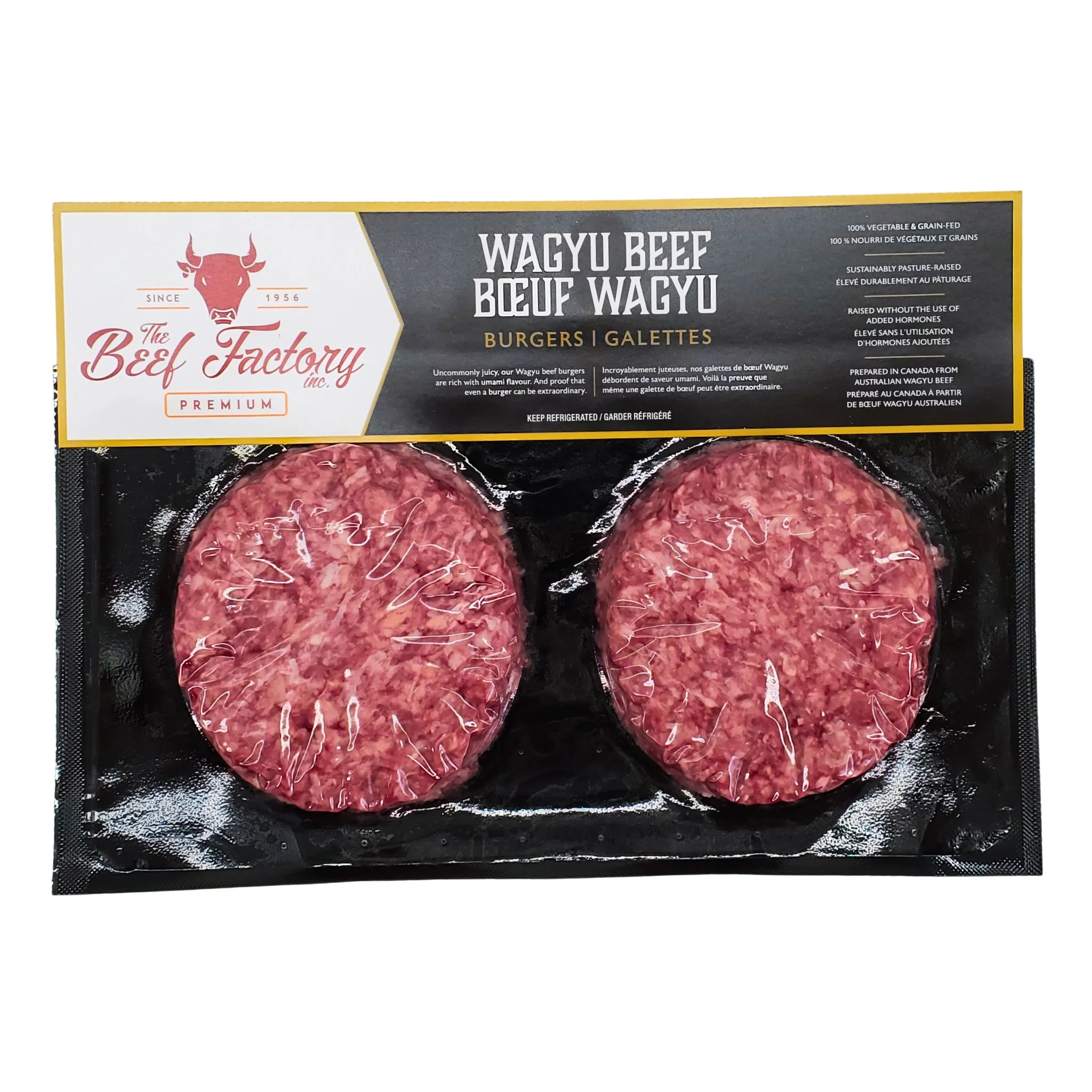 Beef Factory - Premium - 100 % Wagyu Beef Burgers - 5 oz Halal — Case (2 x 5 OZ)