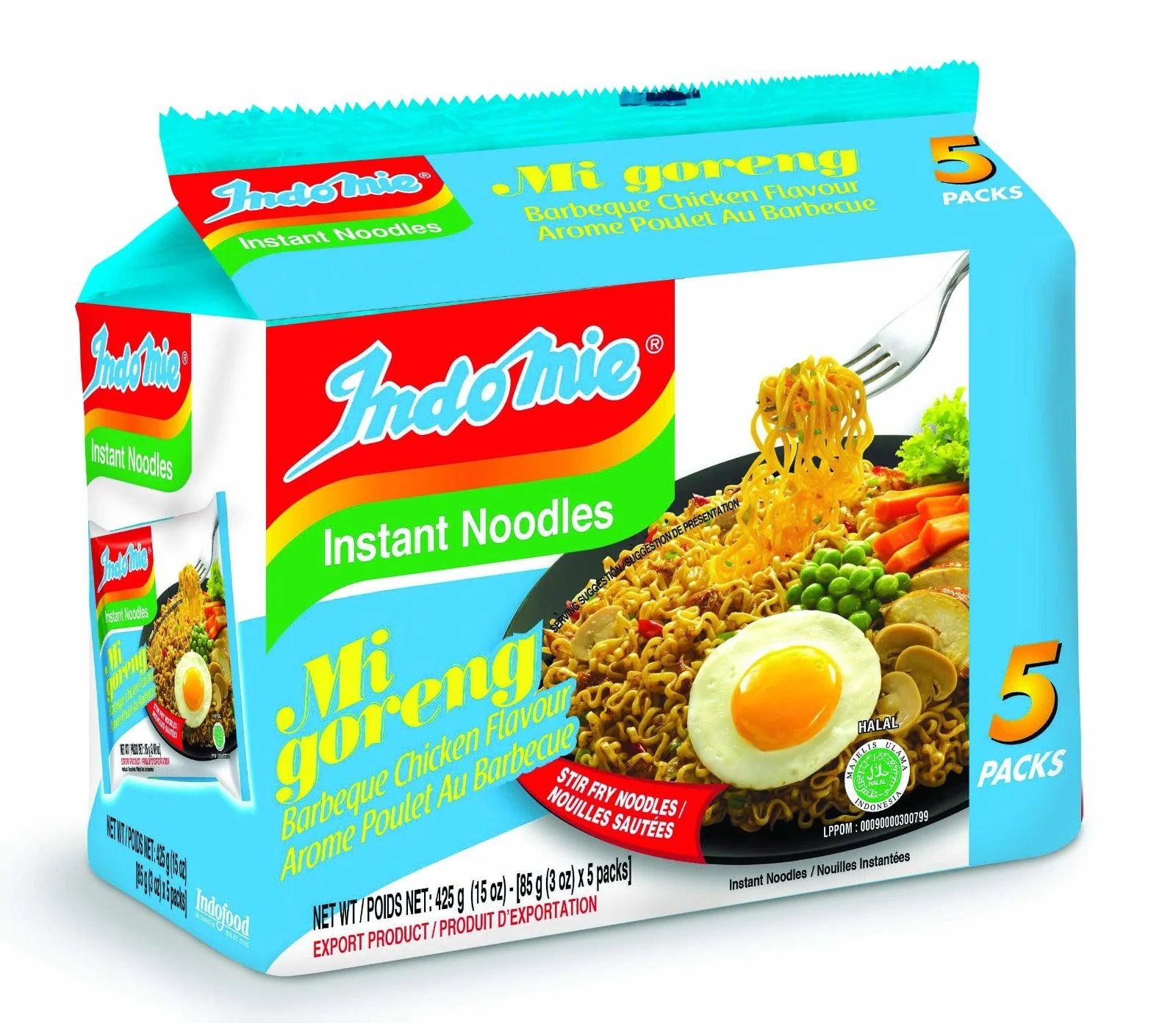 Indomie - Mi Goreng - Instant Noodles - BBQ Chicken — Case (5 x 85 G)