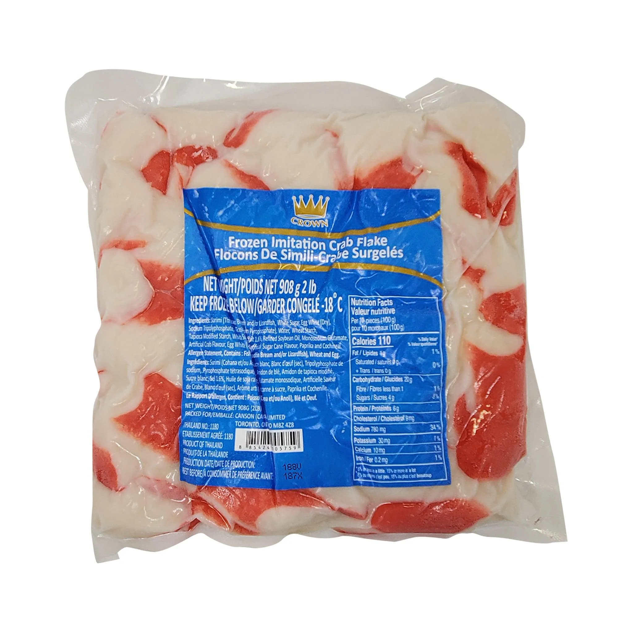 Frozen - Crown - Imitation Crab Meat - Flakes — Case (10 x 2 LB)
