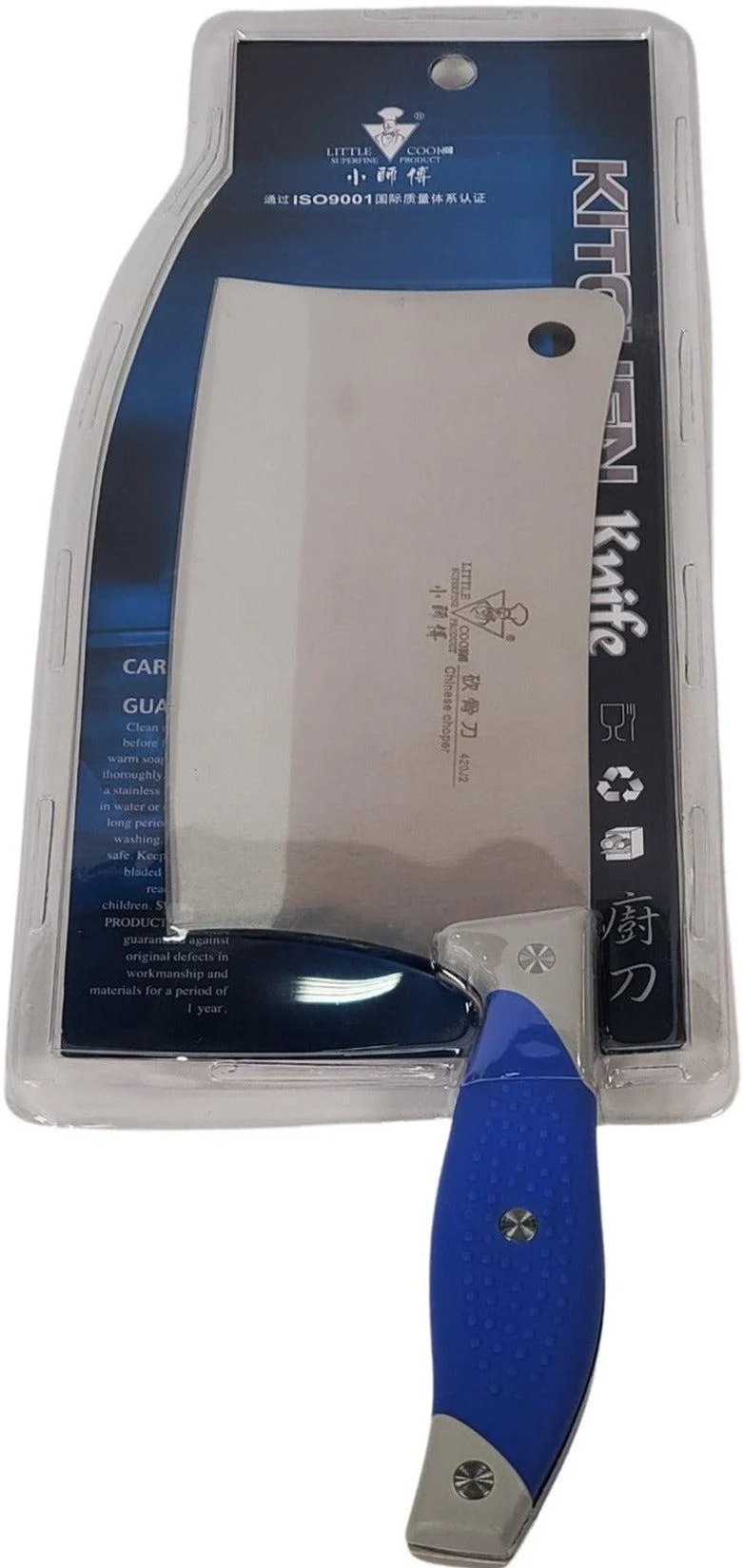 Little Cook - Meat Cleaver - Blue Rubber Grip - SS02 — Case (60 CT)