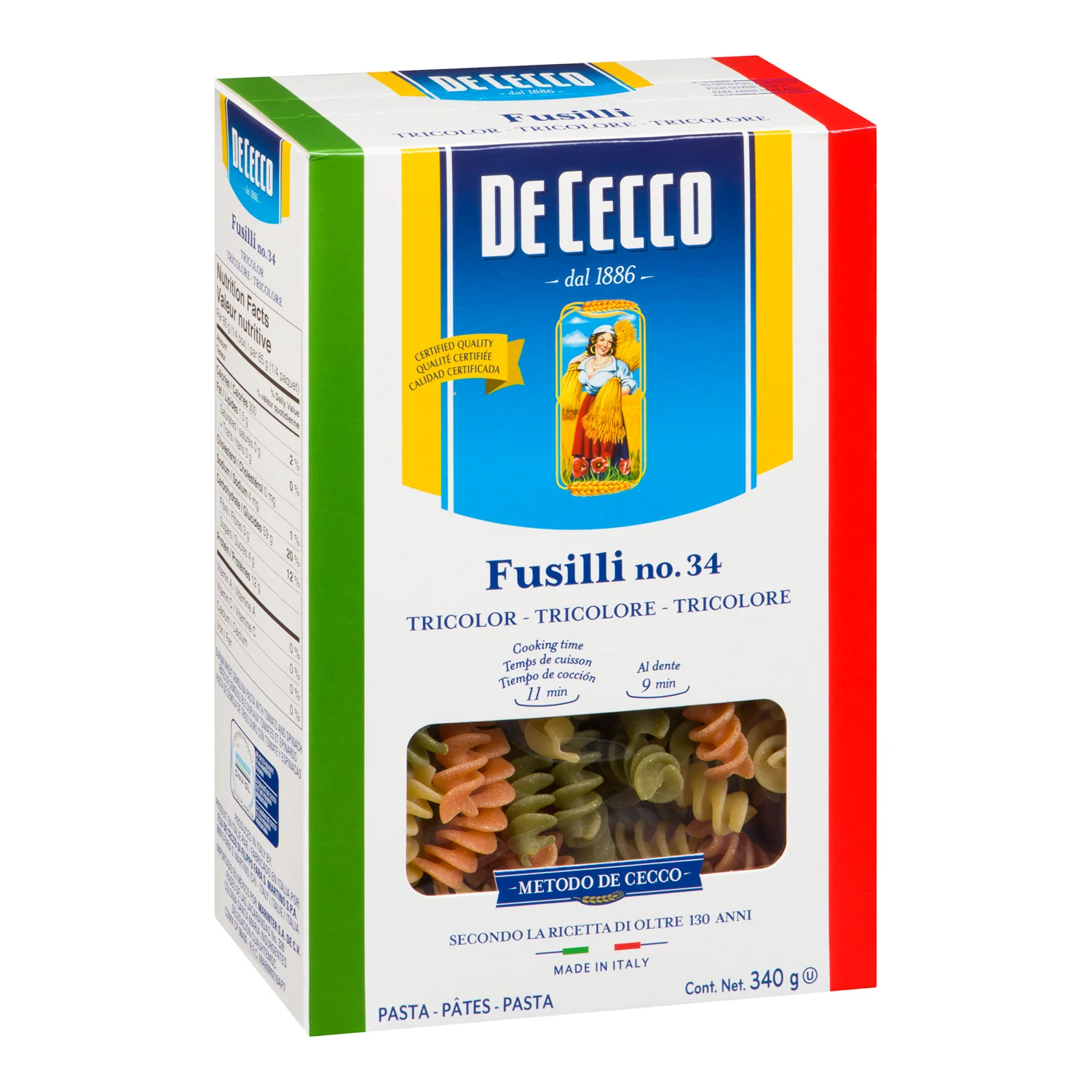 De Cecco - #534 Fusilli Tricolore 12x340 GR