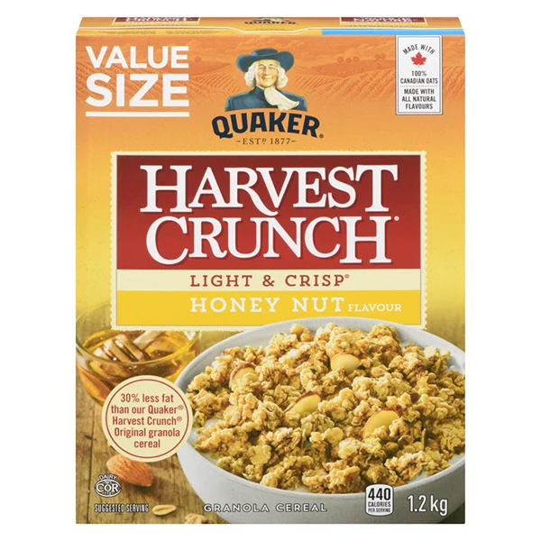 Quaker - Harvest Crunch Light And Crisp Honey 1.2KG