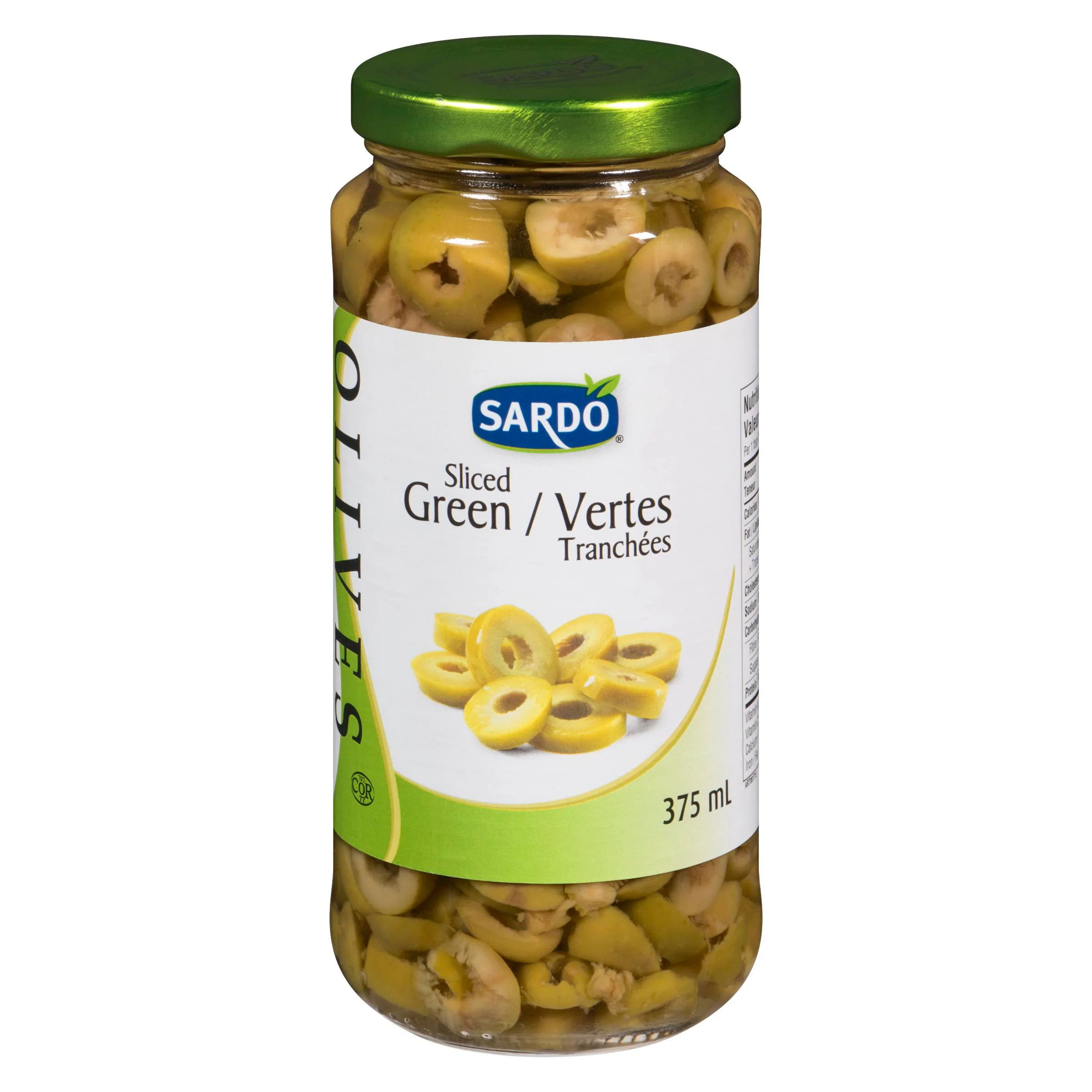 Sardo - Sliced Green Olives 375ML