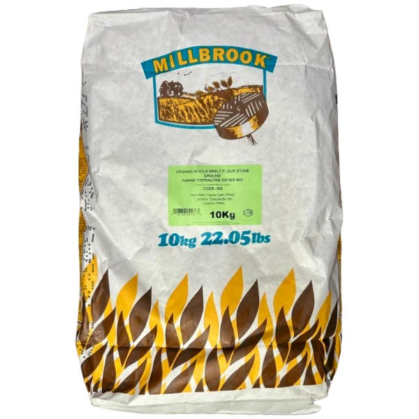 Millbrook - Light Whole Stone Ground Organic Spelt Flour 10KG
