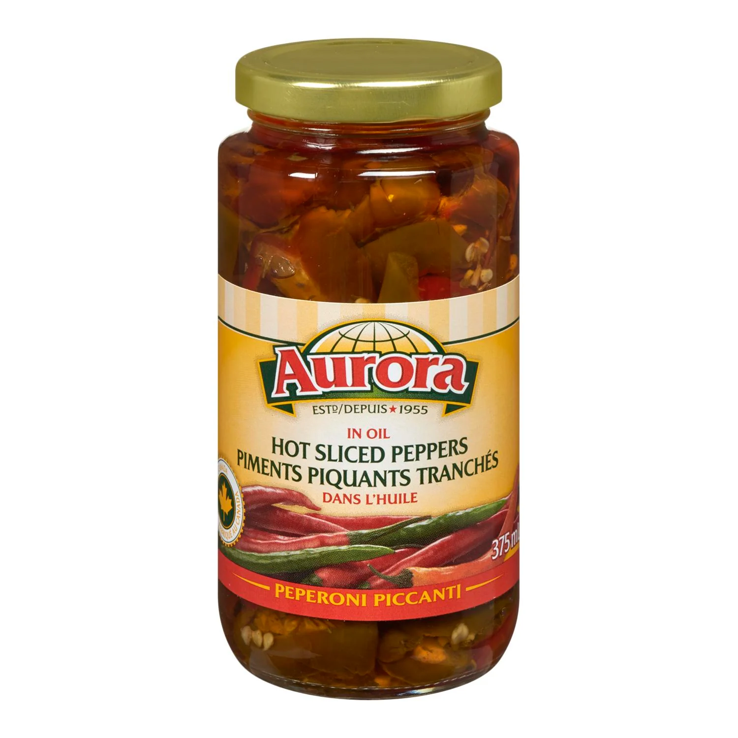 Aurora - Peppers Sliced Hot 375ML