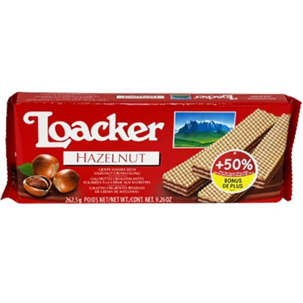 Loacker - Wafers 50% More Hazelnut 262.5GR