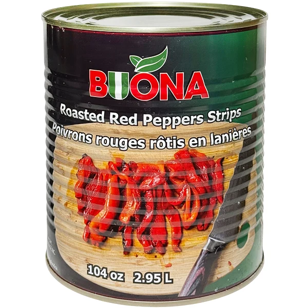 Buona - Roasted Red Peppers Strips 104OZ