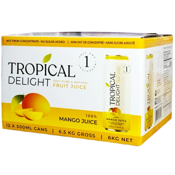 Tropical Delight - Td 100% Mango Juice Can 12x500 ML