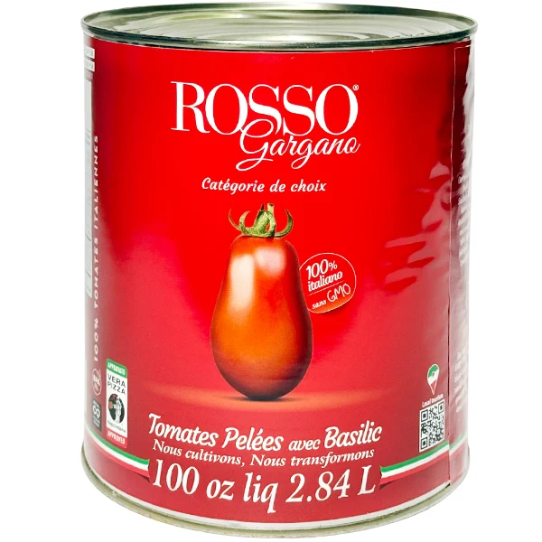 Rosso Gargano - Italian Whole Peeled Tomatoes W/ Basil 6x100 OZ