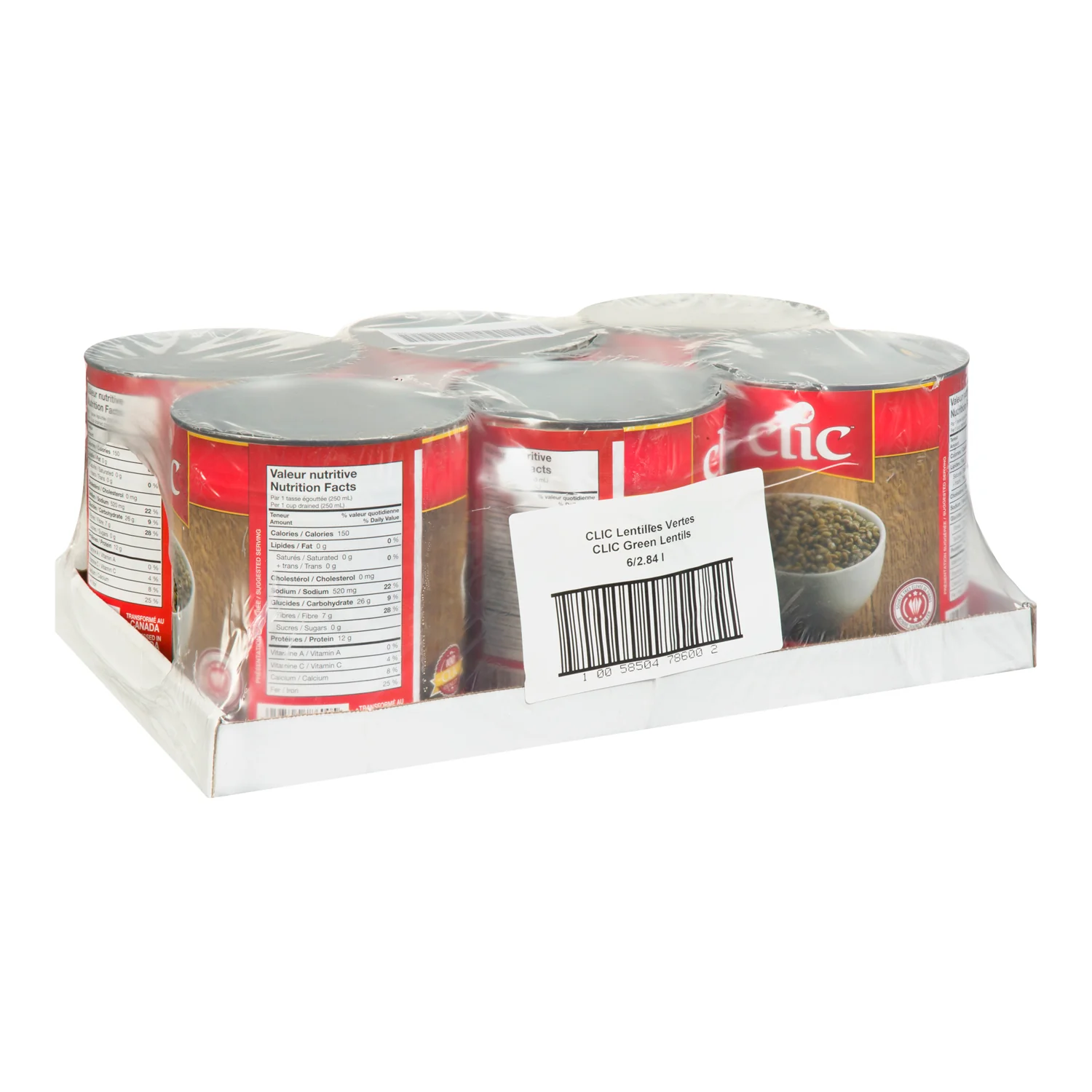 Clic - Green Lentils 6x100OZ