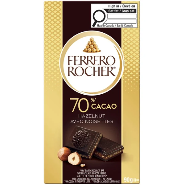 Ferrero - Rocher Dark Hazelnut Bar 16X90GR