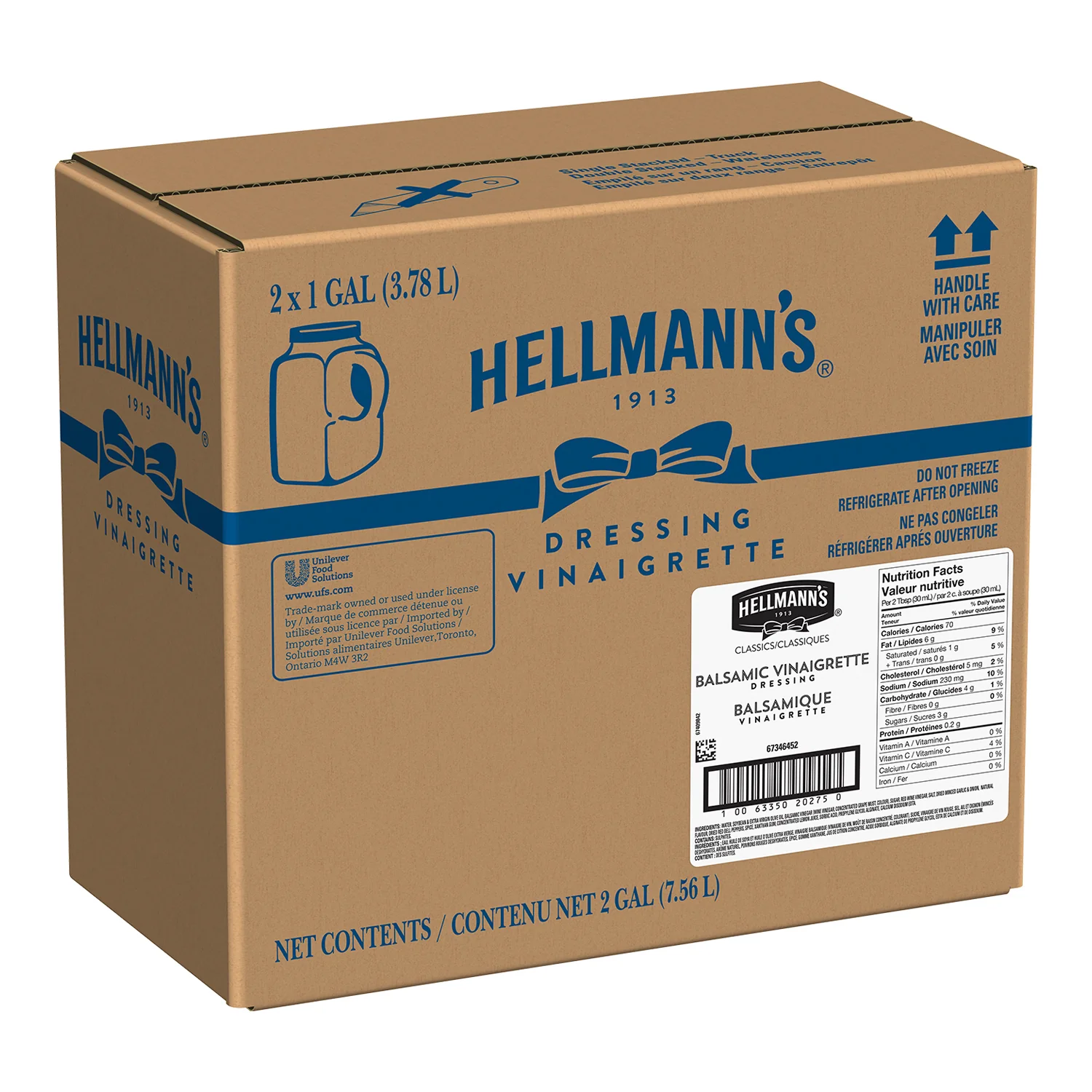 Hellmanns - Balsamic Vinaigre Dressng 2x3.78LT