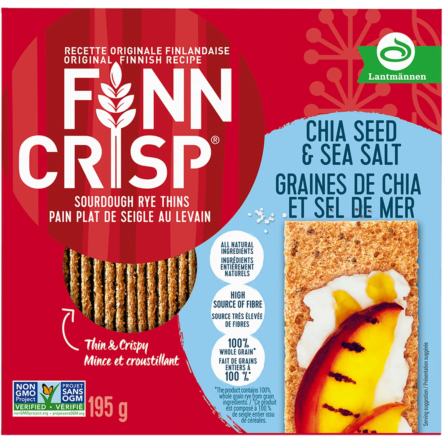 Finncrisp - Crispbread Chia Seed Sea Salt 9x195 GR