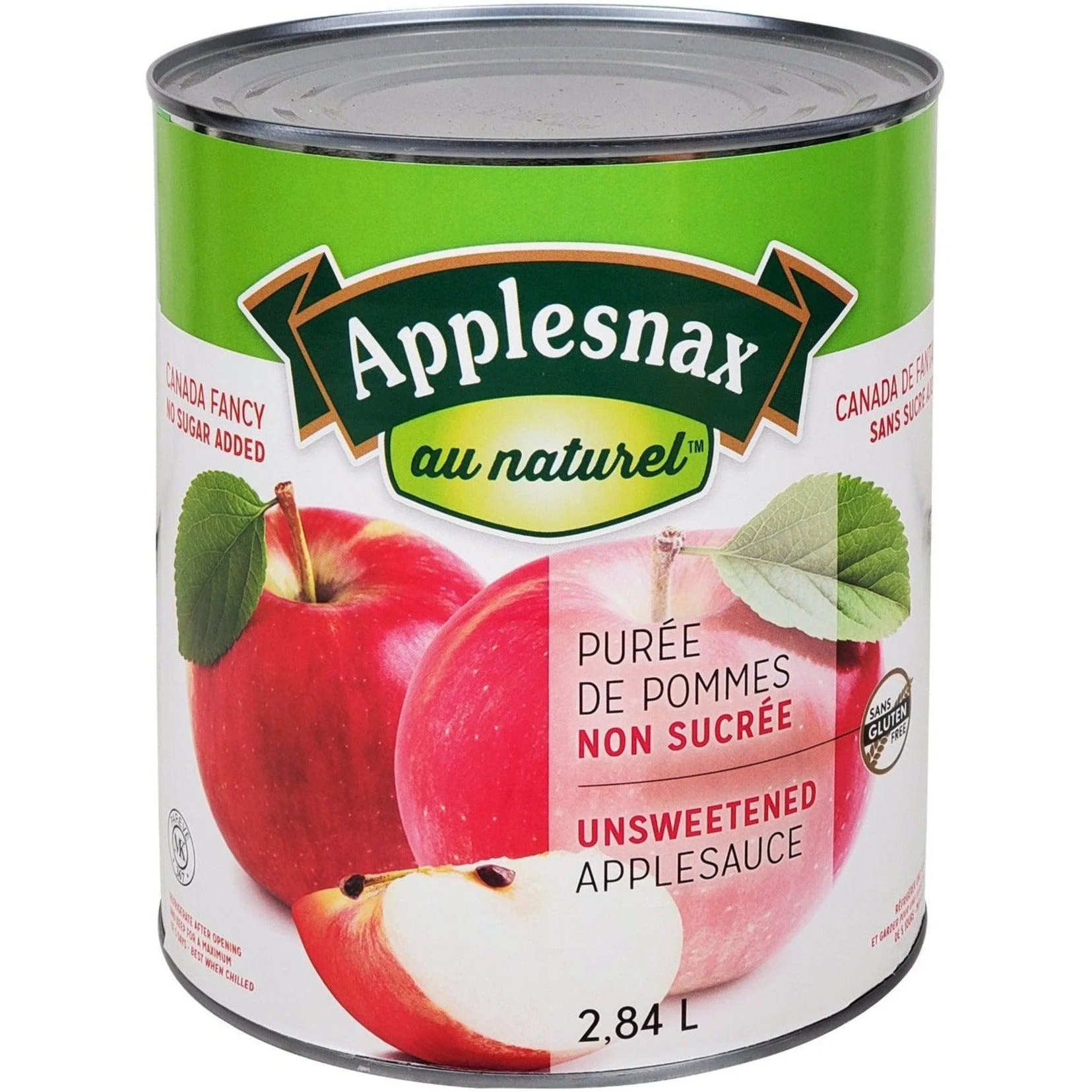 Applesnax - Apple Sauce - Unsweetened — Case (6 x 2.84 L)