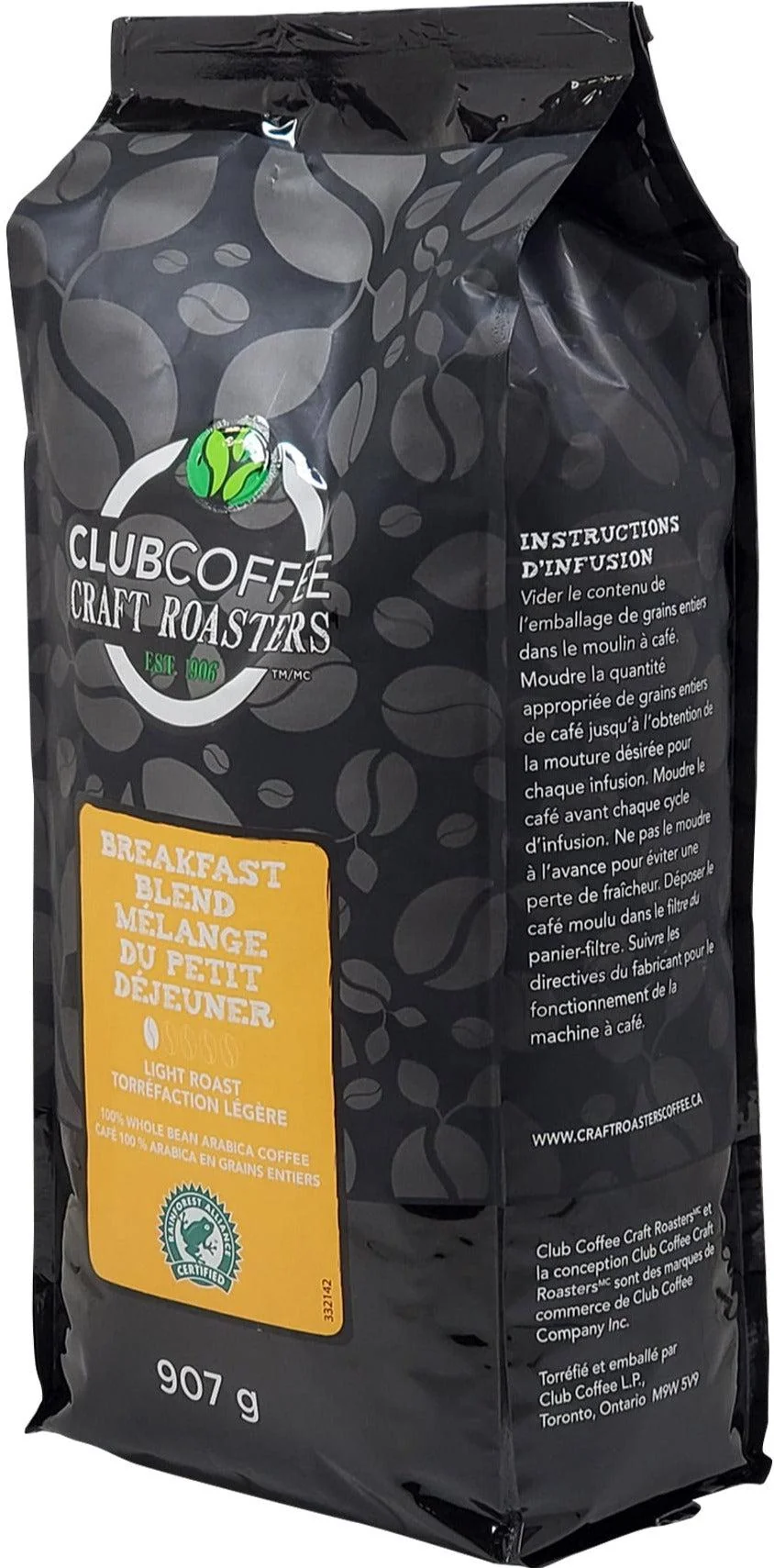 Club Coffee Craft Roasters Breakfast Blend Whole Bean — Case (8 x 2 LB)