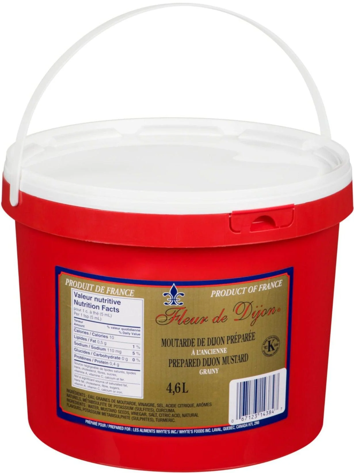 Fleur De Dijon - Prepared Dijon Mustard Grainy — Case (2 x 4.6 L)