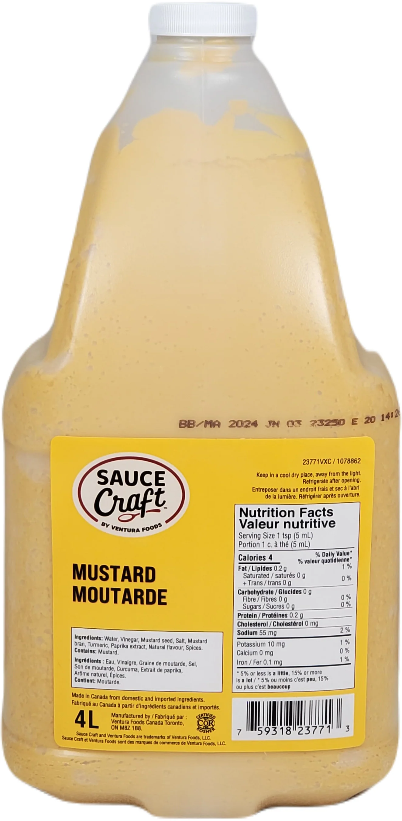 Sauce Craft Yellow Mustard — Each (4 L)