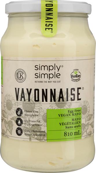 Vayonnaise - Mayonnaise - Pure Vegan — Each (810 ML)