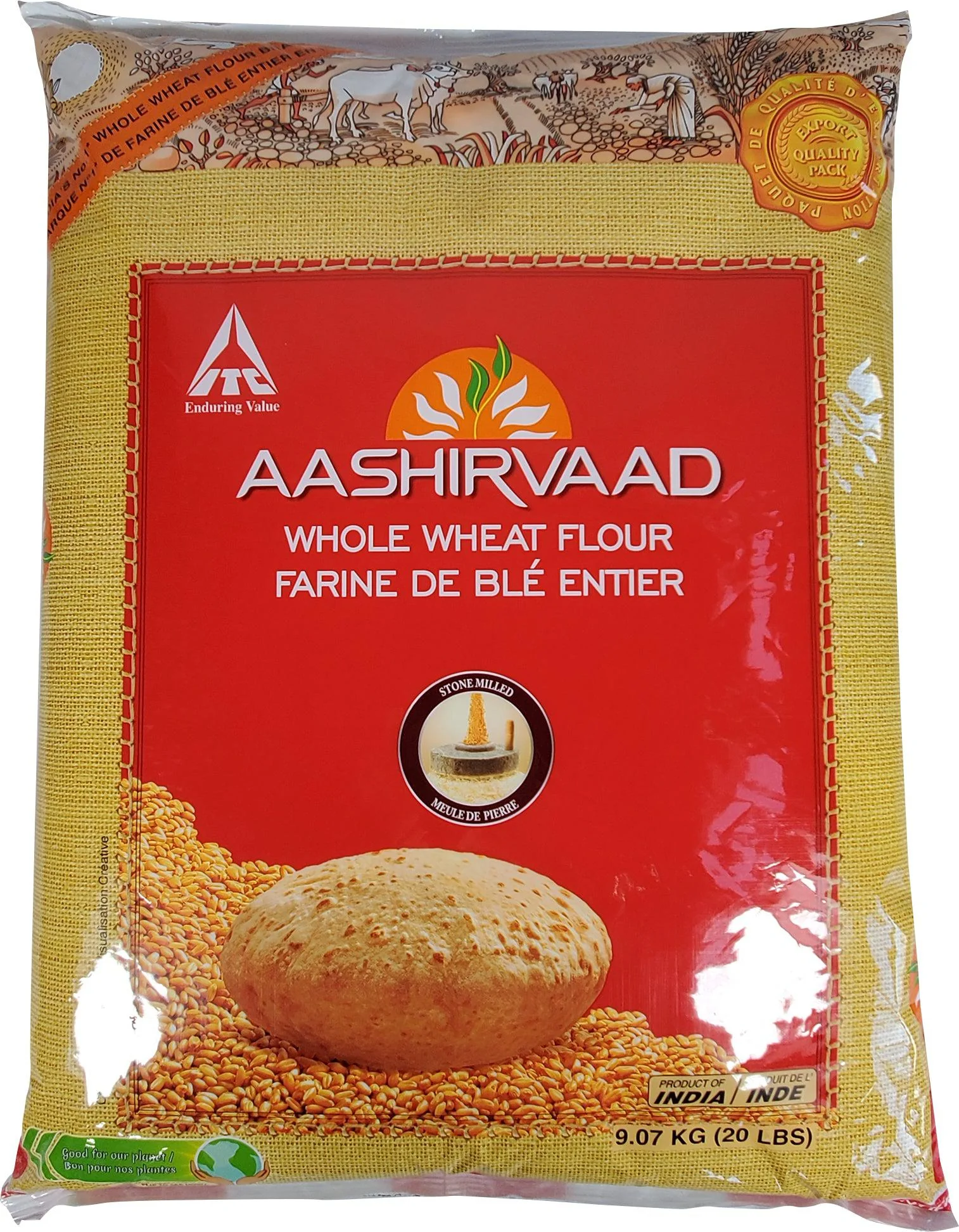 Ashirvaad Atta - Whole Wheat Flour — Case (2 x 20 LB)