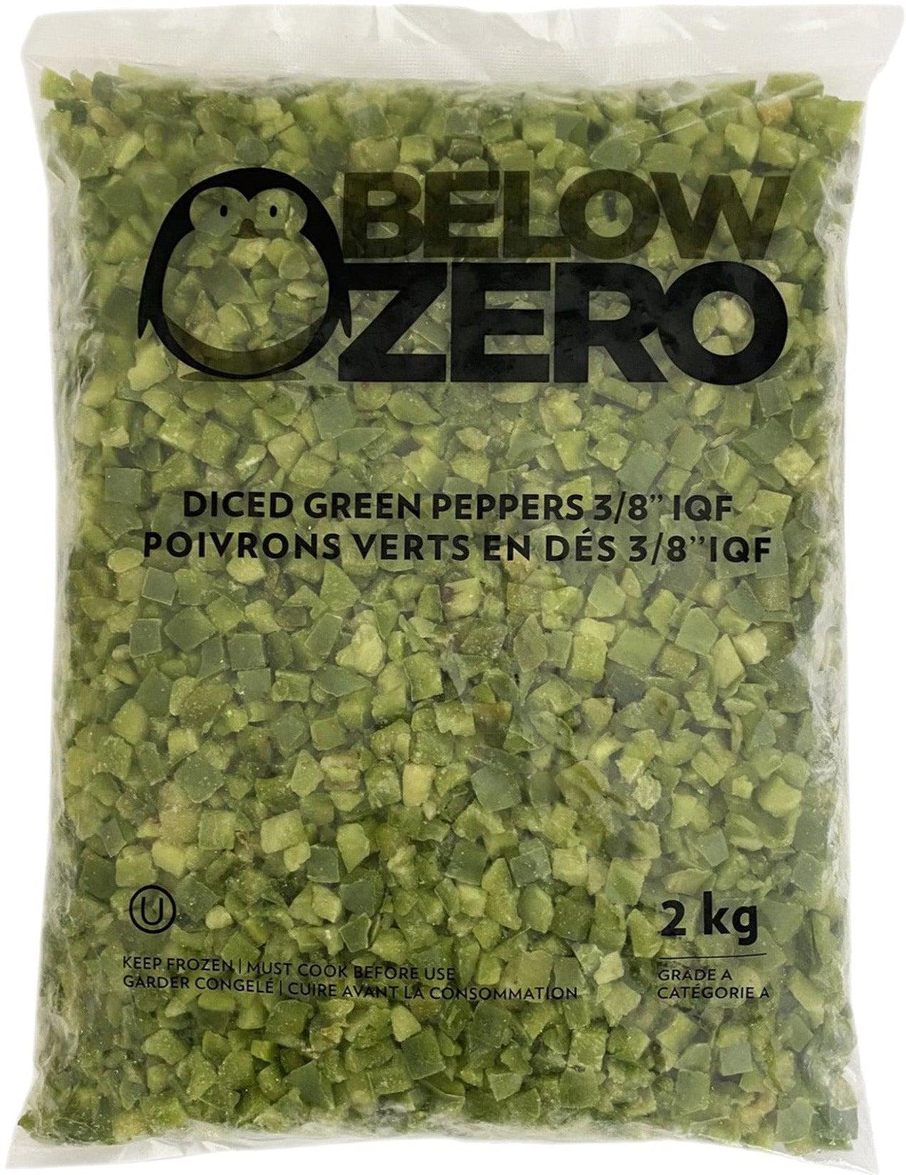 Below Zero - IQF Green Pepper Diced - 6720 — Case (6 x 2 KG)