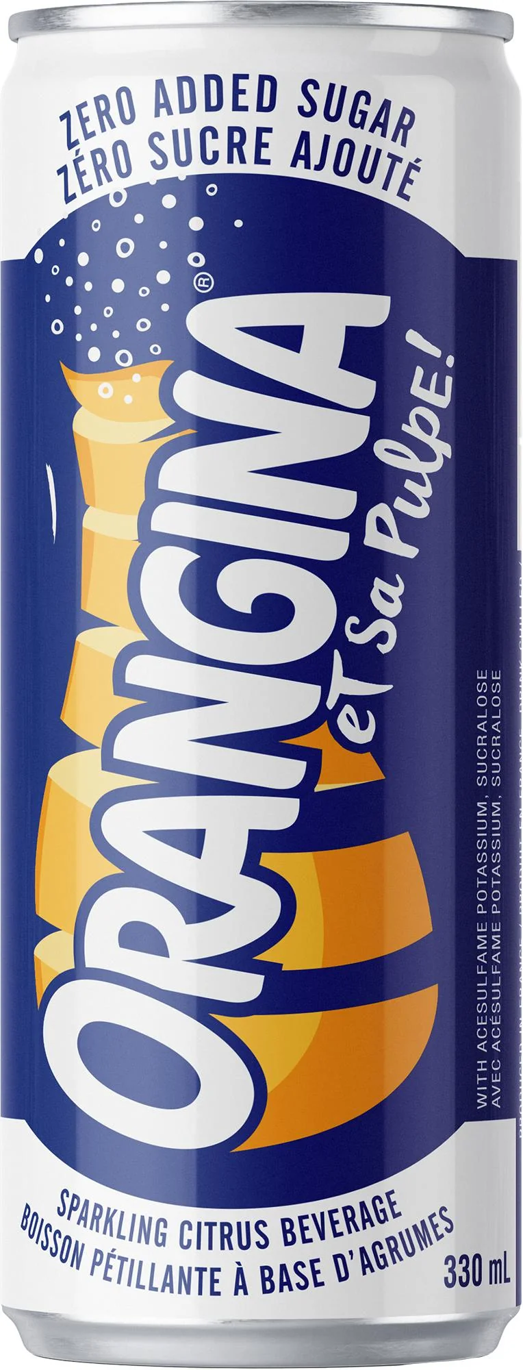 Orangina Zero Sugar Sparkling Citrus Beverage Cans — Case (4 x 6 x 330 ML)