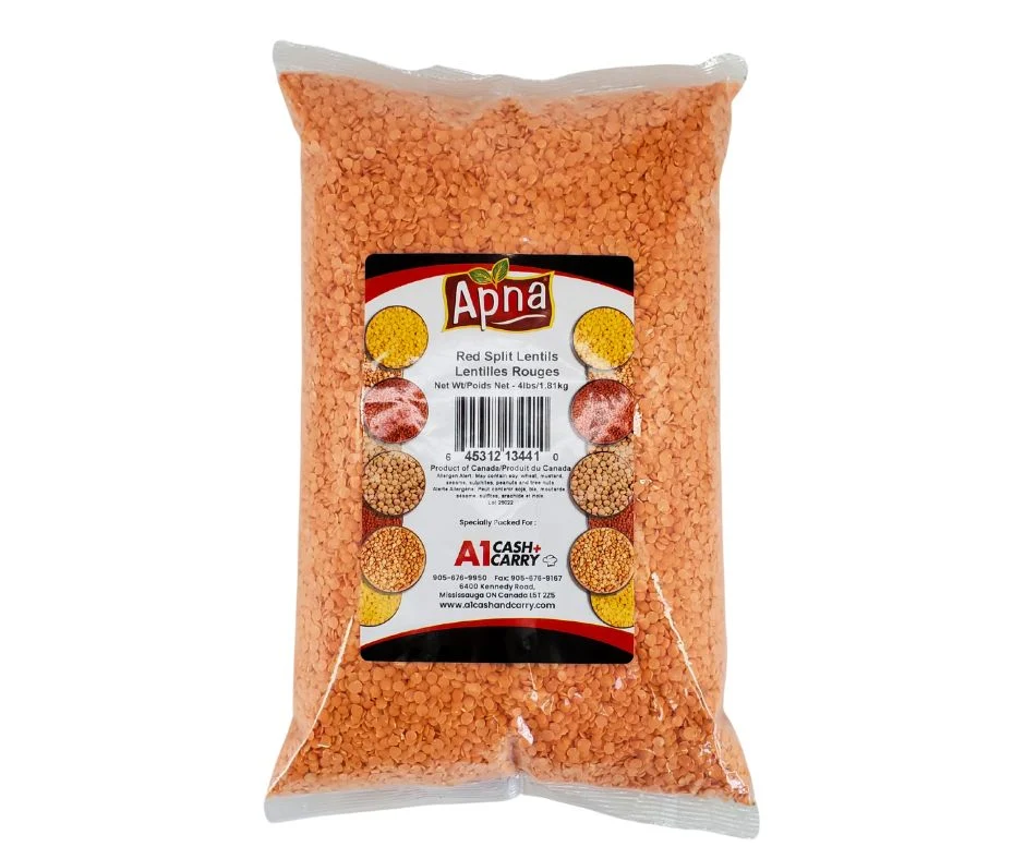 Apna - Masoor Daal Wash - Red Lentil Split — Case (8 x 4 LB)
