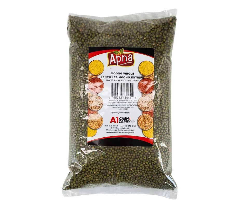 Apna - Moong Daal Whole - Green Gram Beans — Each (4 LB)