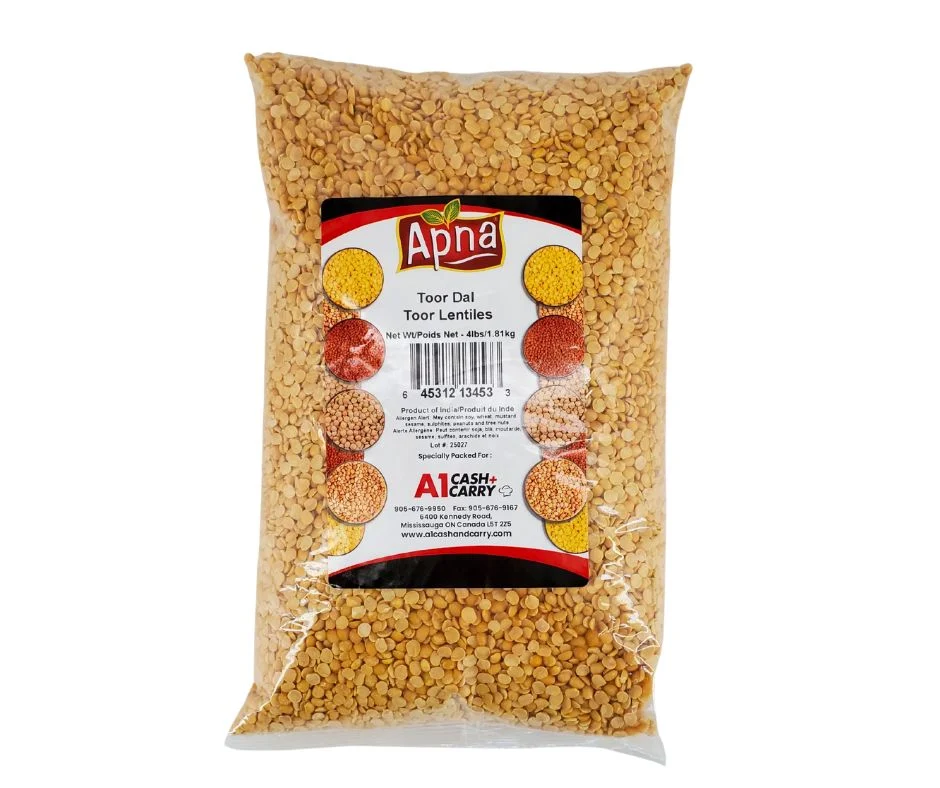 Apna - Toor Daal (Split Pigeon Pea - Yellow Lentils — Case (8 x 4 LB)