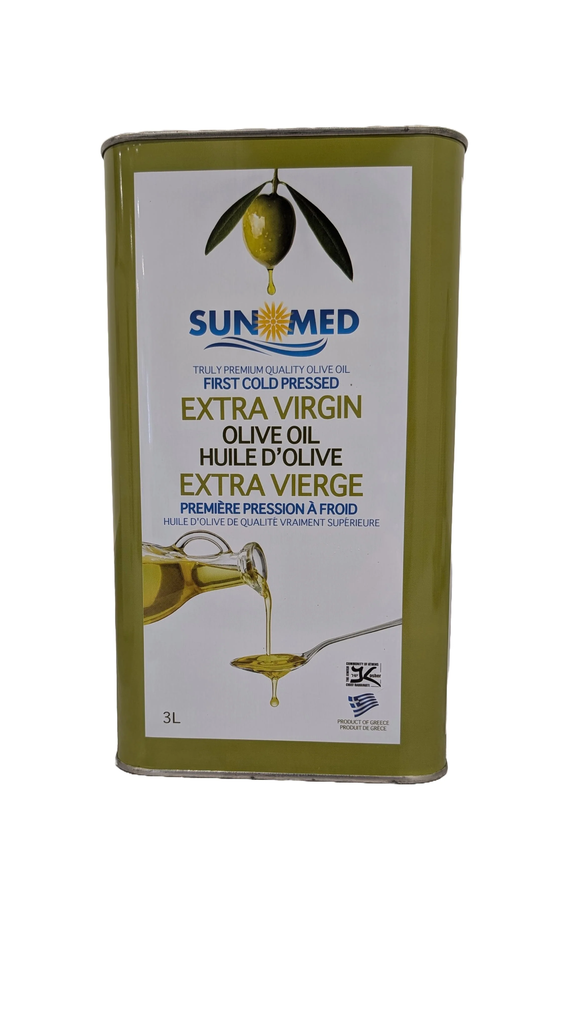 Sun Med - Extra Virgin Oilve Oil - Greek — Case (4 x 3 L)