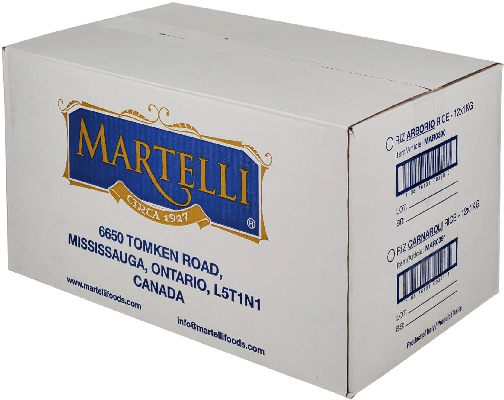 Martelli/ItalFood - Rice - Martelli Arborio — Case (12 x 1 KG)