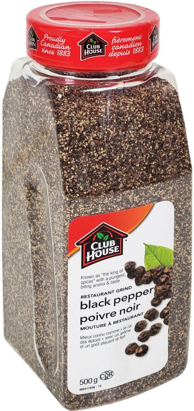 Club House - Black Pepper - Restaurant Grind — Case (12 x 500 G)