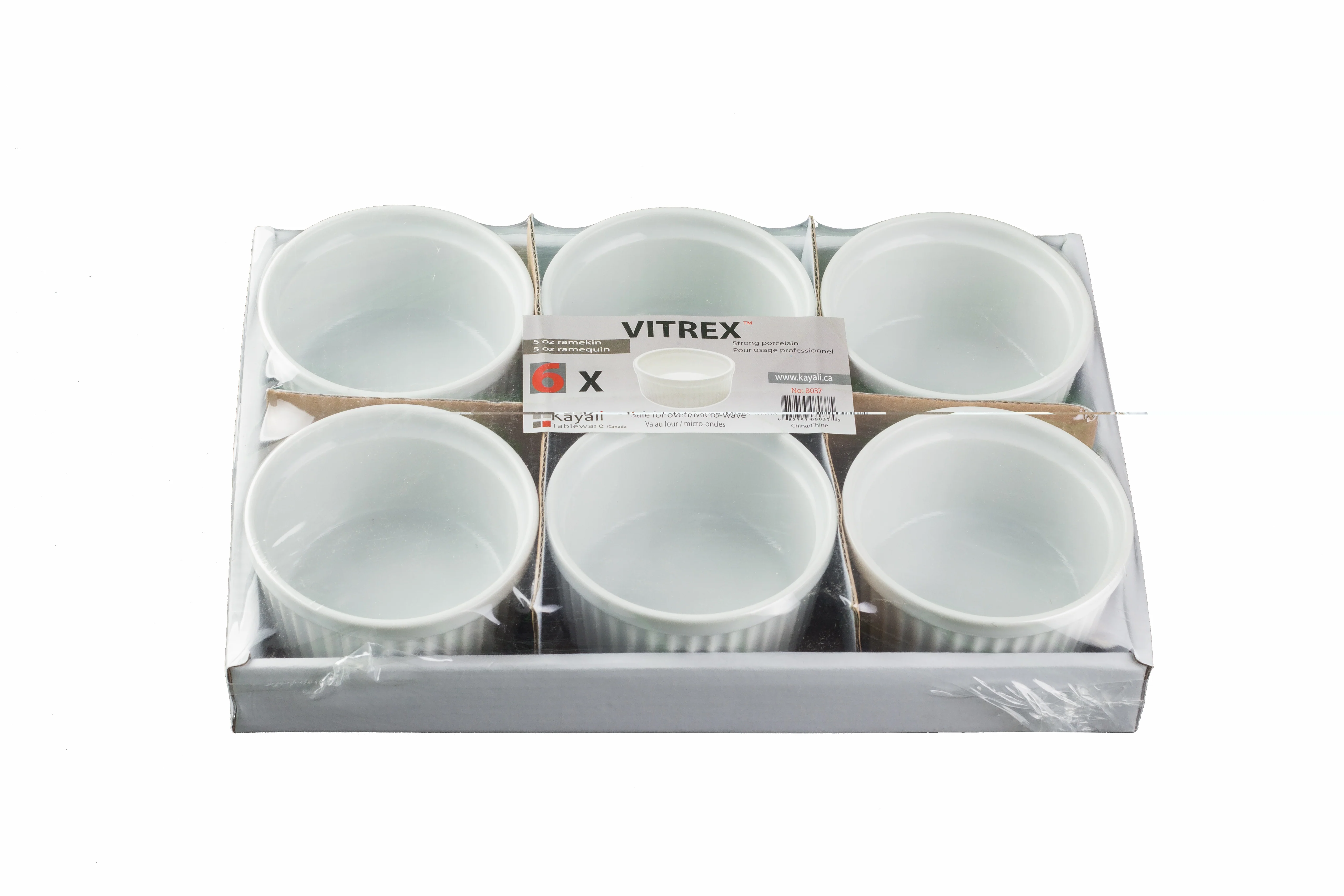 Kayali - Ramekin/Sauce Cup - Vitrex - 5oz - 145ml - 3.25" - 8037 — Case (8 x 6 CT)