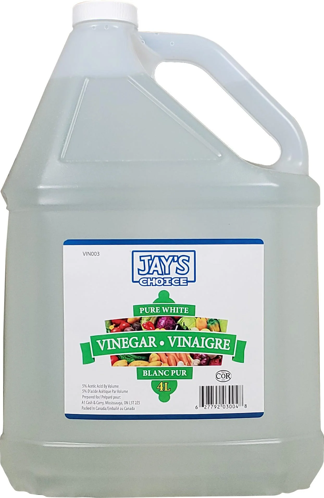 Jay's Choice - Pure White Vinegar - 5% — Each (4 L)