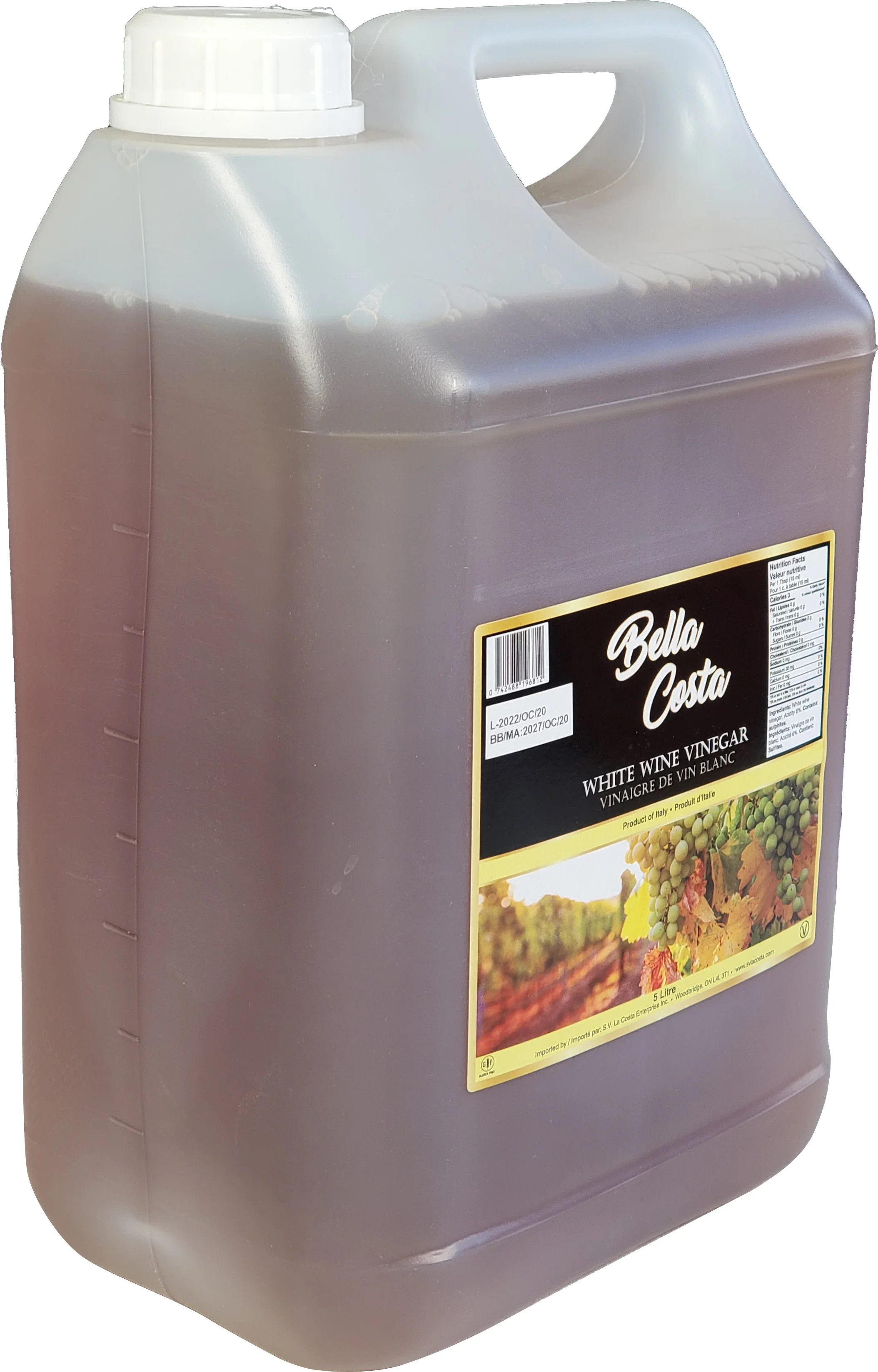 Bella Costa - Vinegar - White Wine — Case (2 x 5 L)